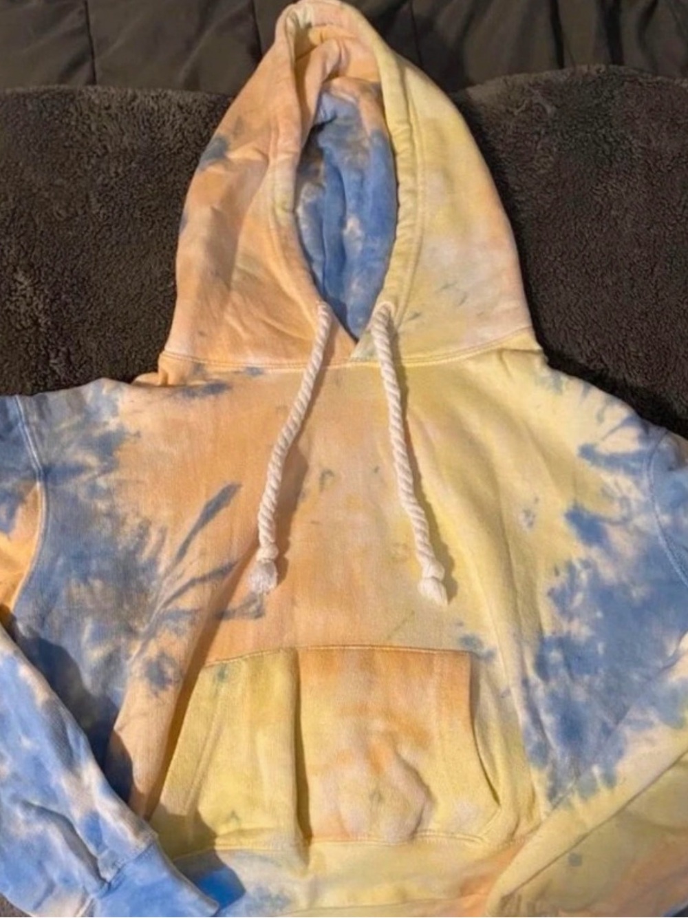 Exist Tie-Dye Hoodie in Yellow, Blue & Peach